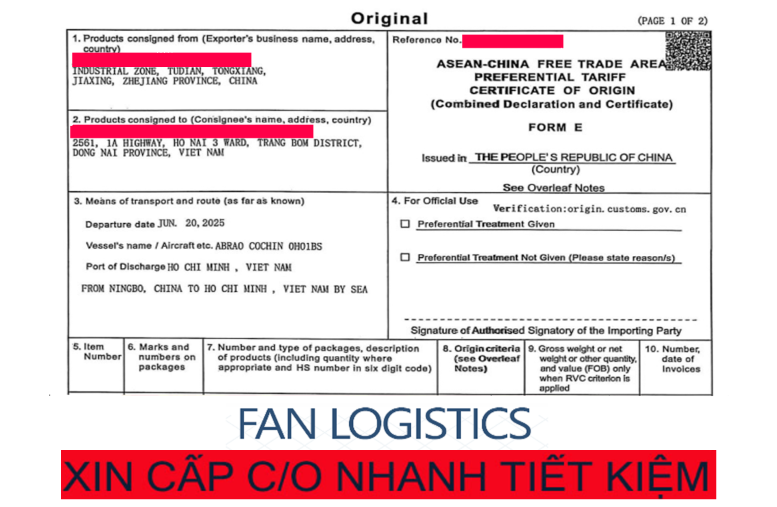 Chứng Nhận Xuất Xứ 2